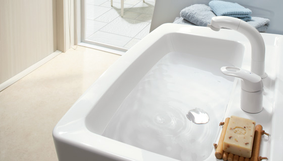 鹿児島の洗面台リフォーム・激安価格・陶器製の大型洗面器