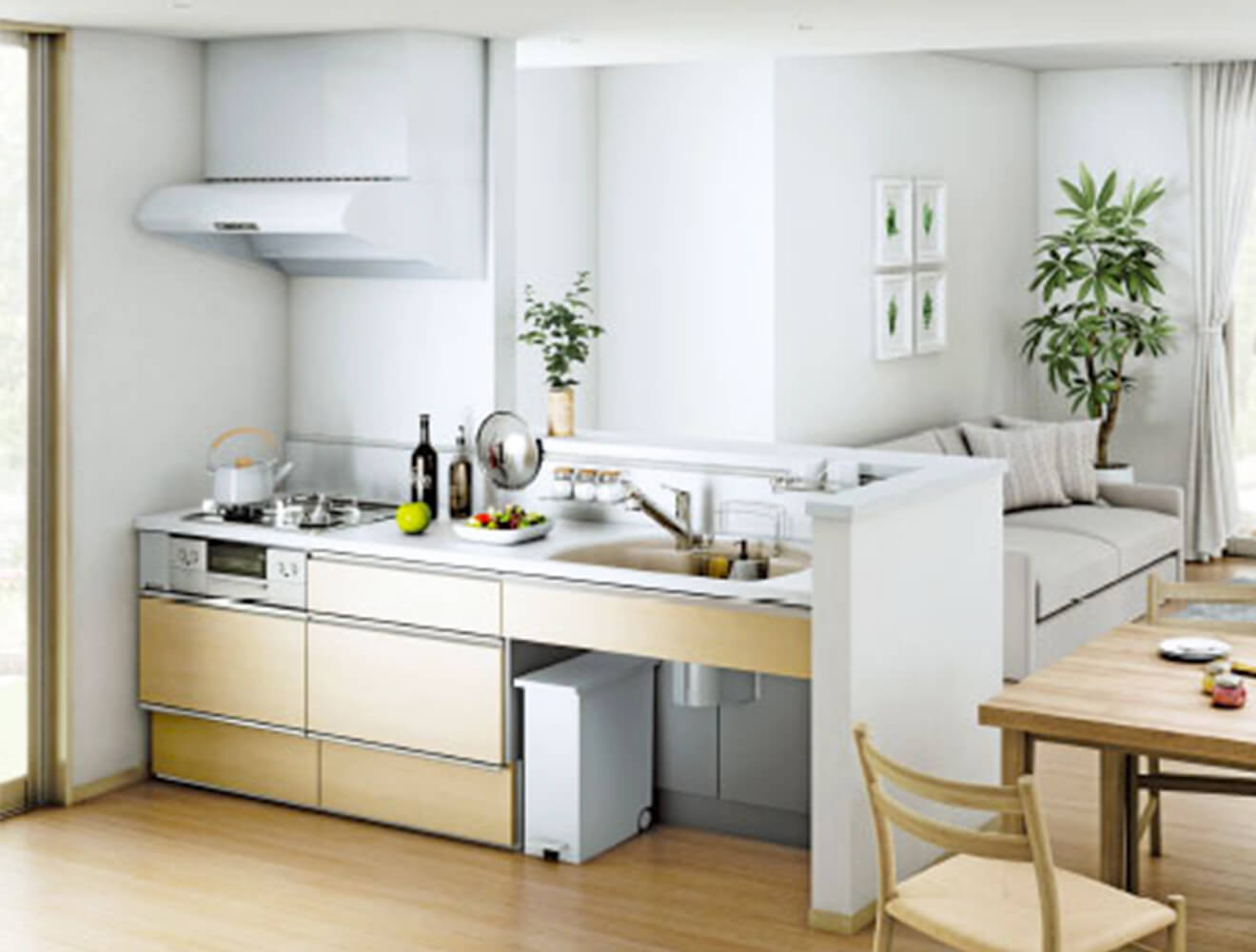 鹿児島｜キッチンリフォーム｜トクラス｜Bb｜I型｜間口255cm｜人工大理石天板04